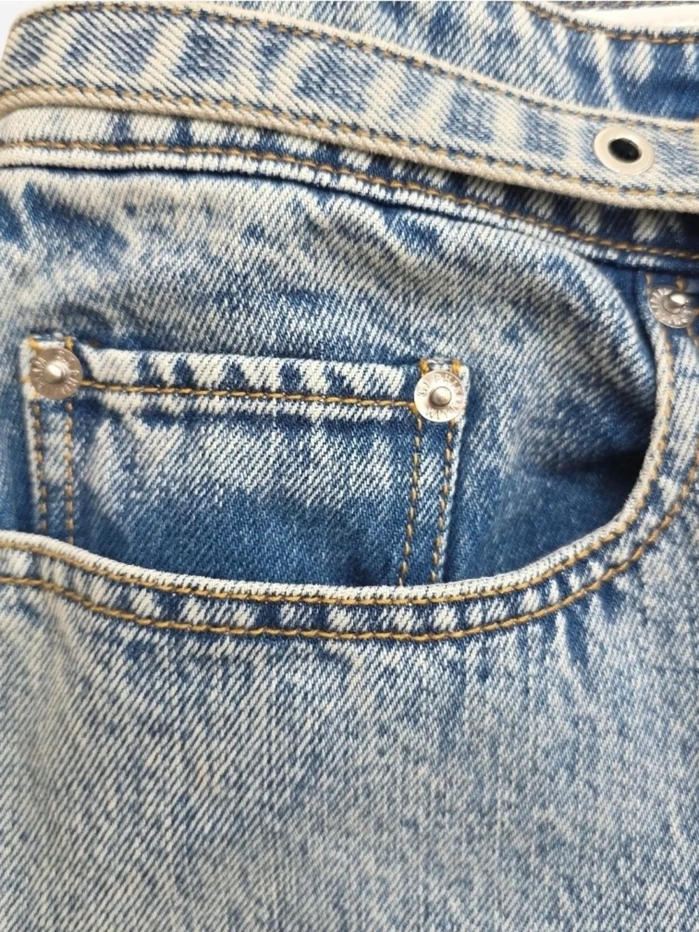 3.1 Phillip Lim Belted High Rise Wide-Leg Jeans, Malibu Blue - Size 12